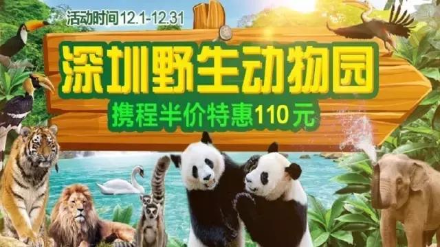 深圳野生动物园低于5折！周末有地去玩了！