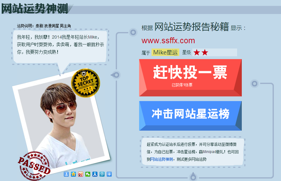 2014网站运势神测 2014网站运势神测