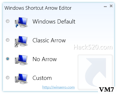 Windows Shortcut Arrow Editor