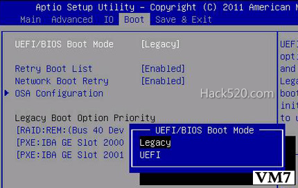 UEFI 和 Legacy