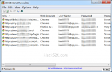 浏览器登录过的用户名密码全显示 ; WebBrowserPassView 下载