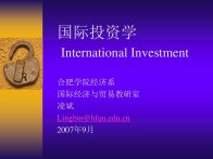 国际投资学XXXX秋11金融学PPT