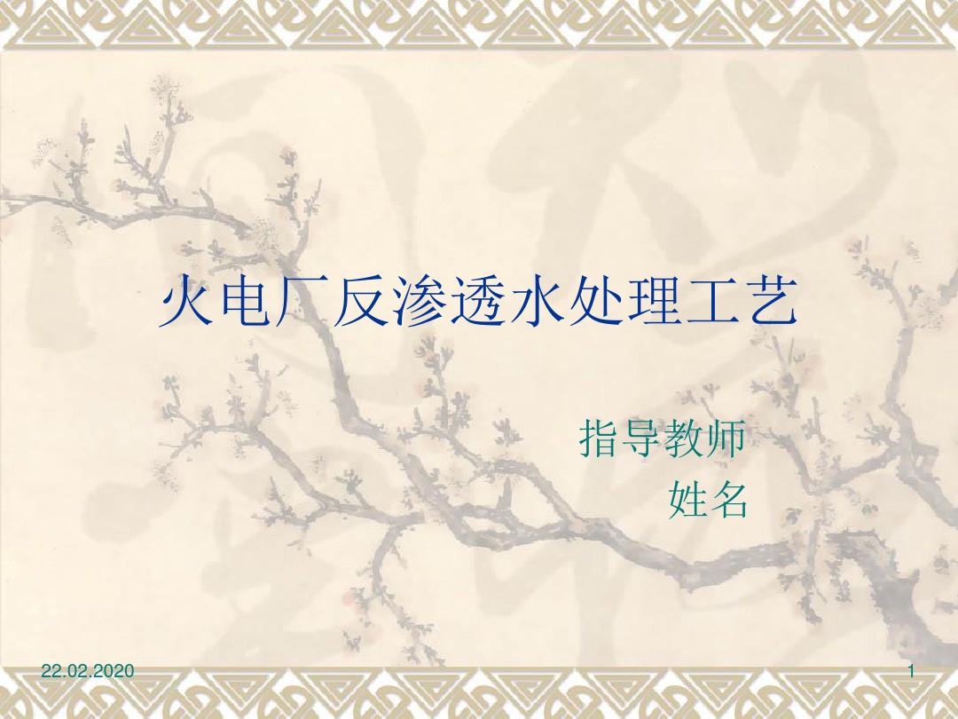火电厂反渗透水处理   科技论文ppt课件