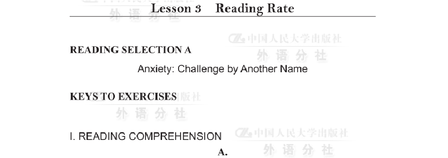 研究生英语阅读教程(基础级第三版)课后习题答案