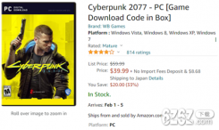 赛博朋克2077发售1个月就打折 国外游戏商城仅需29美元